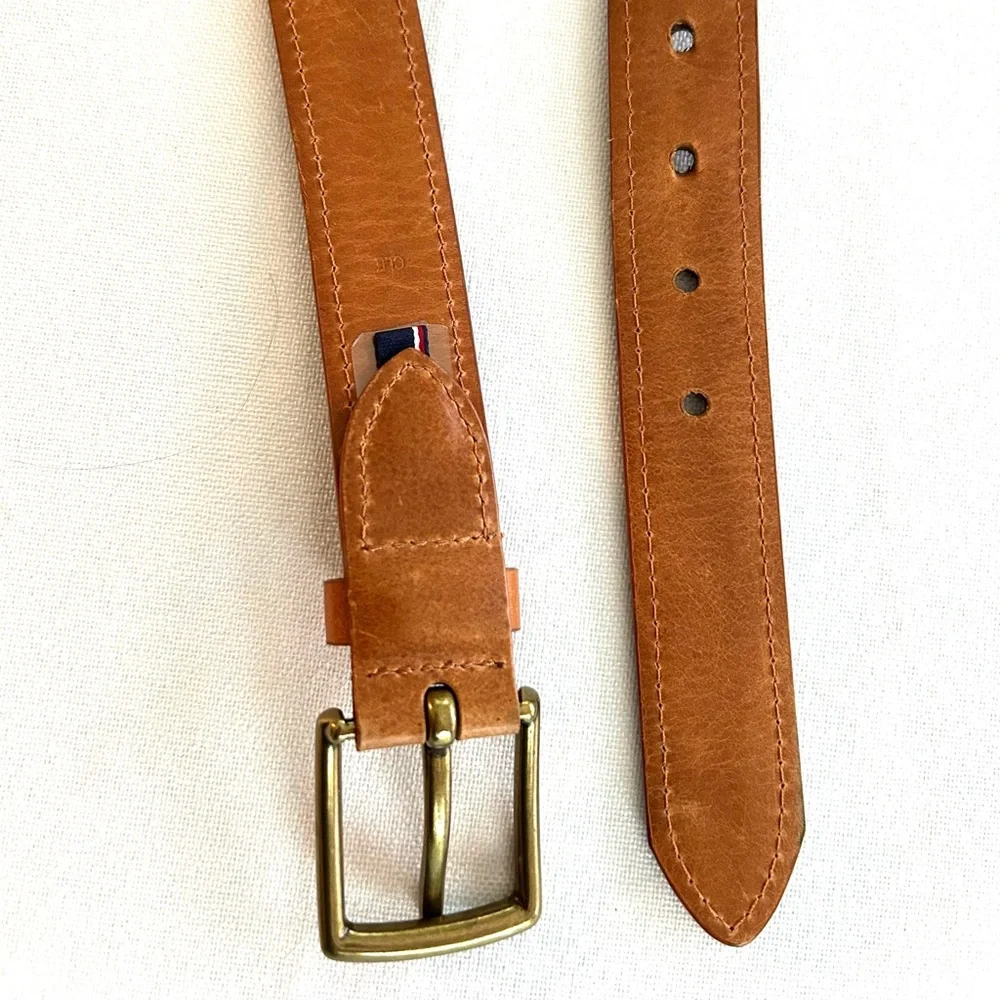 Tommy Hilfiger Leather Denim Ribbon Belt Men’s Belt Sz 42 Casual Preppy
